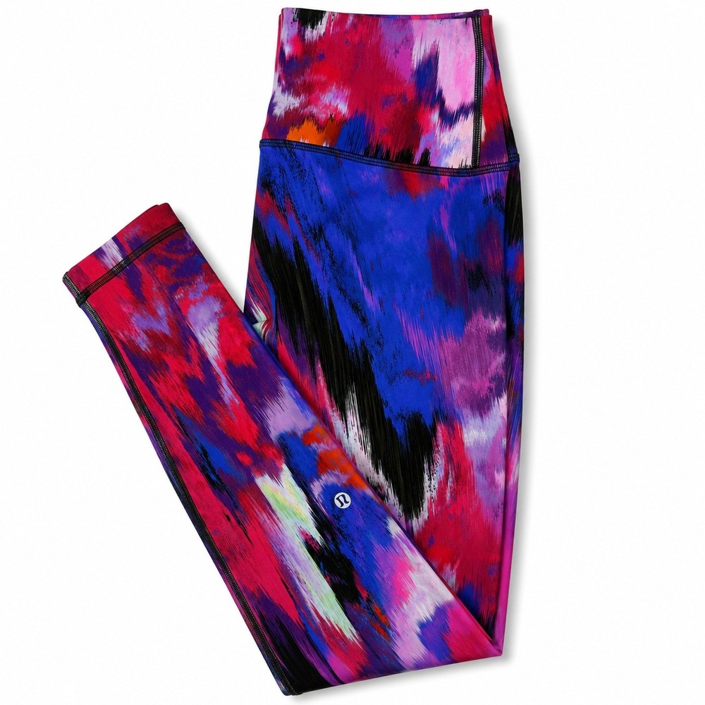 Lululemon Wunder Under Leggings Womens 6 Multicolor Luxtreme High Rise Abstract